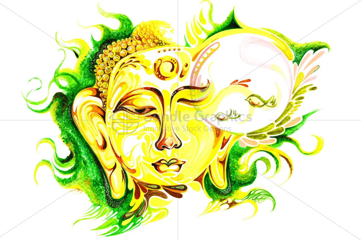 Lord Buddha - Abstract Painting