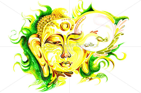 Lord Buddha - Abstract Painting