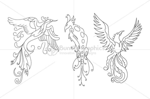 Phoenix - The bird of fire Vector Drawings