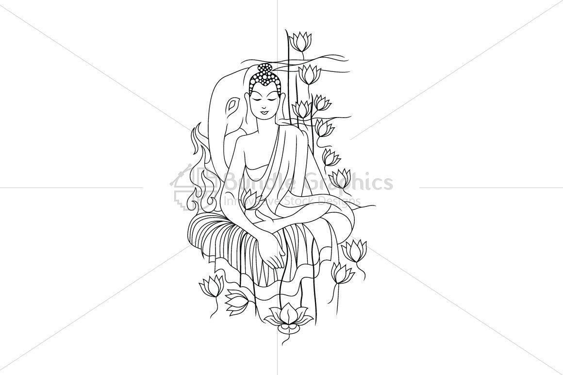 Lord Buddha - Linear Artwork
