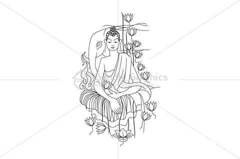 Lord Buddha - Linear Artwork