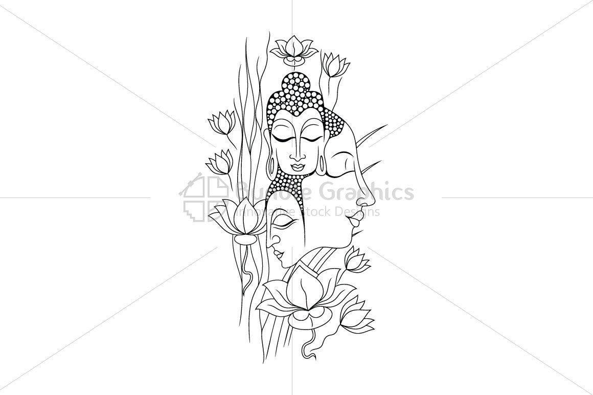 Buddha Meditation - Linear Artwork