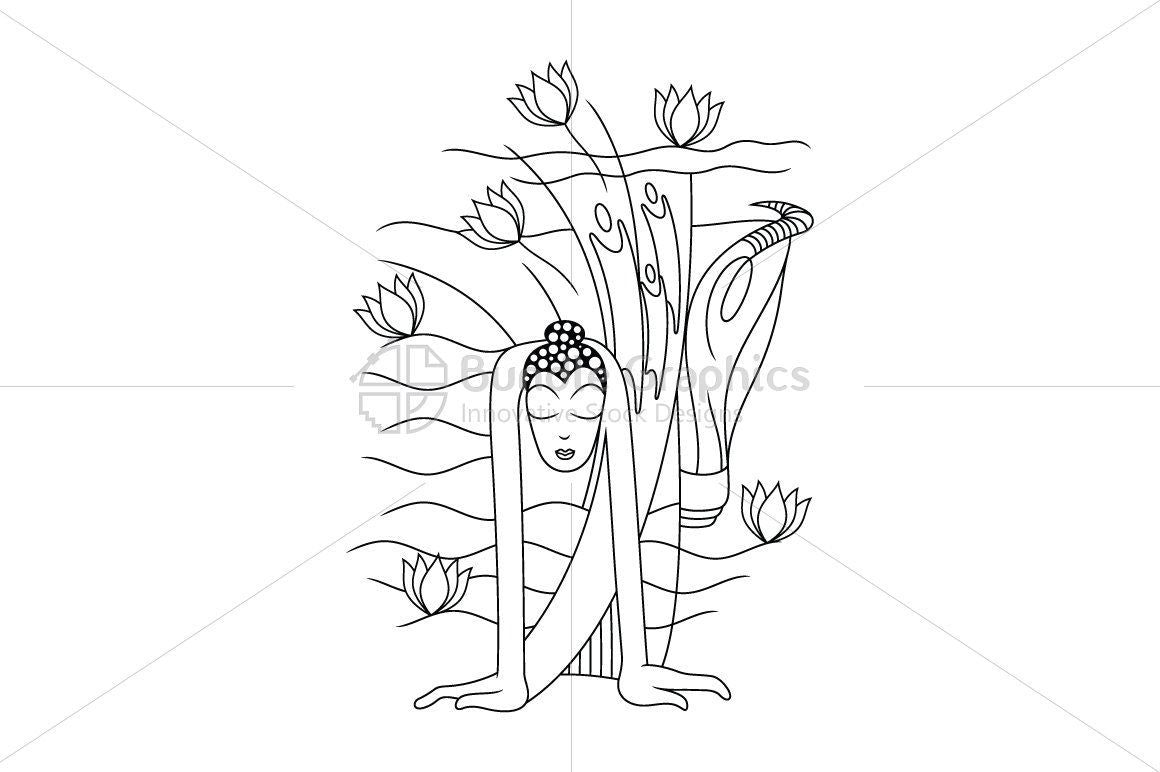 Buddha Meditation - Linear Artwork 