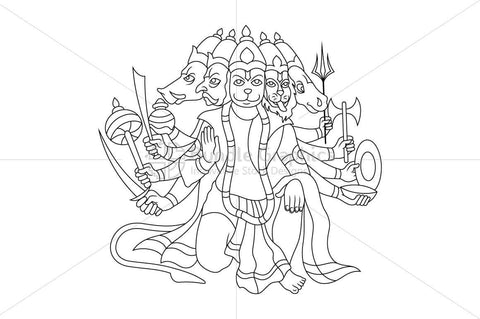 Panchamukha Hanuman - Illustration