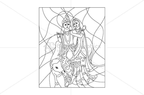 Radha Krishna in Gokul - vector graphic Illustration
