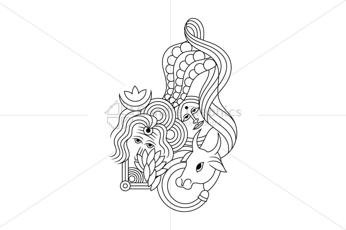 Bala Krishna with Yashoda Mother  - Illustration
