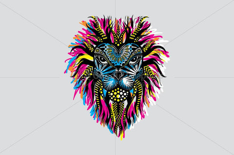 Lion Head Trible Style Vector Illustration