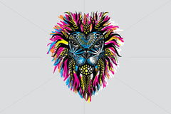 Lion Head Trible Style Vector Illustration