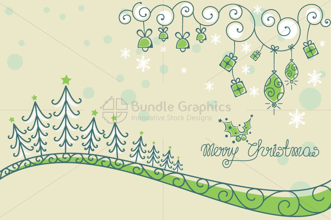 Christmas Celebration Decorative Vector Illustrative Template Design Element