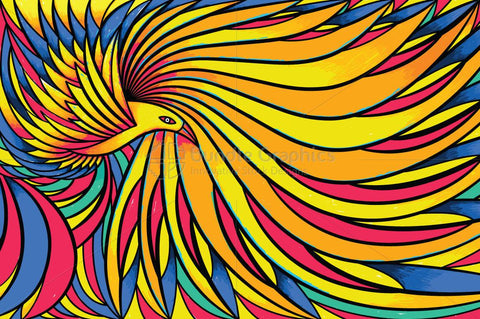 Royalty Free Colorful Flying Bird Vector Illustration Design