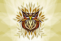 Staring Owl - Creative Tribal Style Mirror Graphic of Bird 