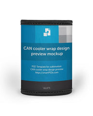 Can Cooler Wrap Design Mockup - 3 Views