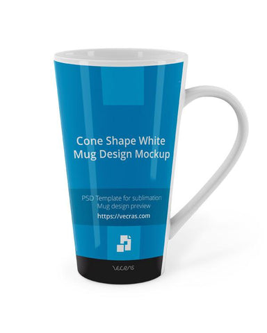 Cone Shape White Mug Design Mockup