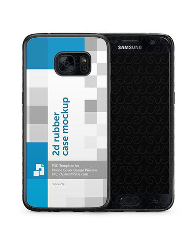 Samsung Galaxy S7 2d Rubber Flex Mobile Case Design Mockup 2016