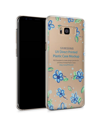 Samsung Galaxy S8-UV PC Clear Mobile Case Design Mockup 2017- Angled