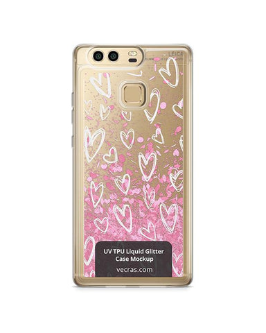 Huawei P9 UV TPU Liquid Glitter Case Design Mockup