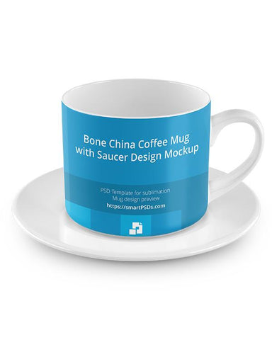 Coffee Cup with Saucer Design Mockup