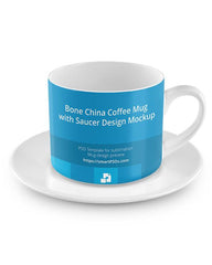 Coffee Cup with Saucer Design Mockup 