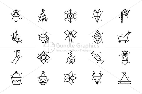 Royalty Free Vector Design Elements Pack- Christmas Celebration Decorative Icons