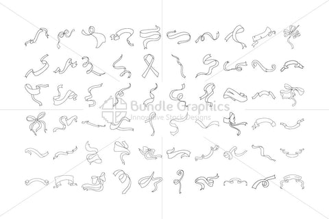 Decorative Ribbons Knots and Bows Vector Graphics Set