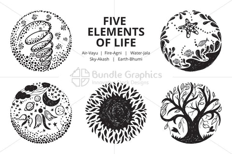 Five Elements of Life - Illustrative Icons