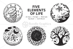 Five Elements of Life - Illustrative Icons