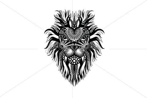 Lion Head Trible Style Vector Illustration
