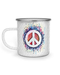 Enamel Cup with Curved Steel Ring Mockup- 2 Views