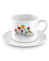 Coffee Cup with Saucer Design Mockup 