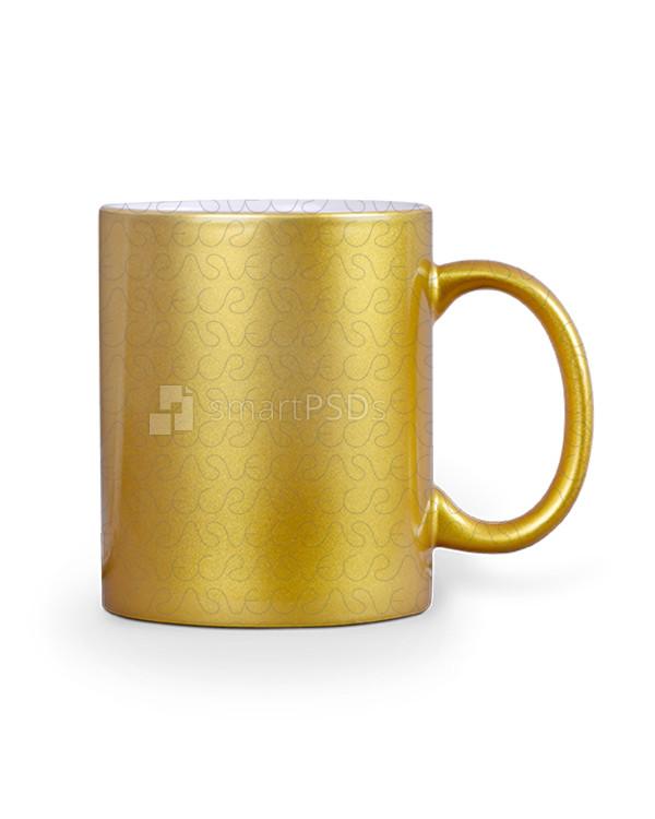 Golden Mug Design Mockup- 2 Views