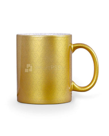 Golden Mug Design Mockup- 2 Views