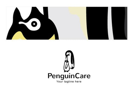 Penguin Care - Mother & Child Stock Logo Template of Birds