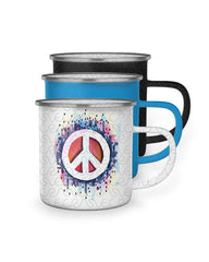 Enamel Cup with Curved Steel Ring Mockup- 2 Views