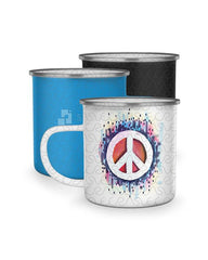 Enamel Cup with Curved Steel Ring Mockup- 2 Views