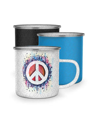 Enamel Cup with Curved Steel Ring Mockup- 2 Views